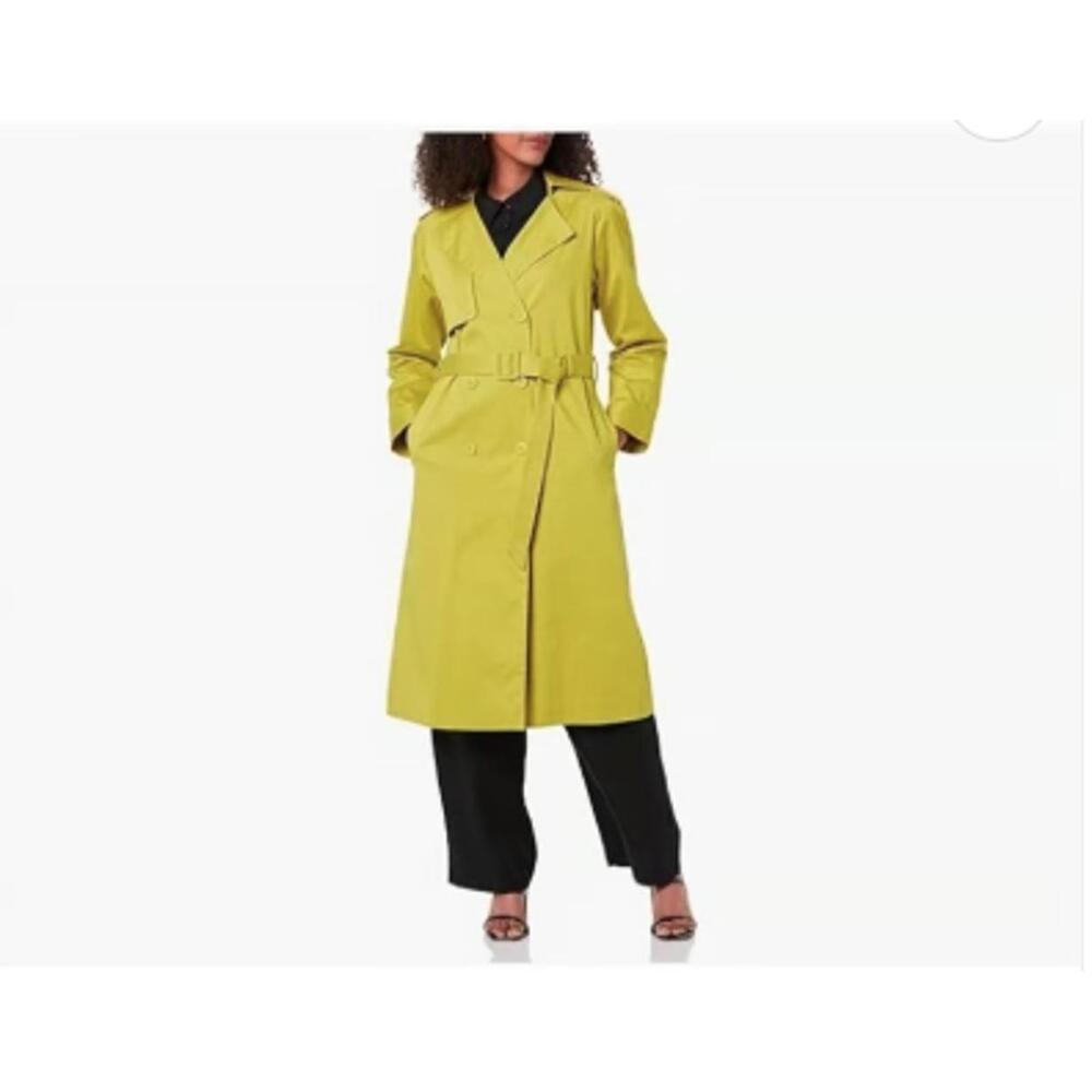 NWT Terea Women's NIcolette Belted Trench Coat Citronelle Size‎ Medium